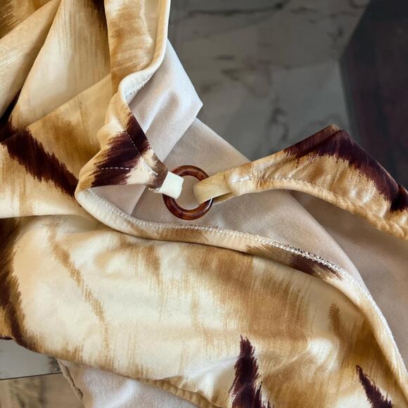 Vintage 1990s deadstock tan/brown striped one piece - Picture 6 of 7